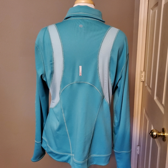 XL Tangerine Teal Athletic Zip- up Jacket - Picture 5 of 9